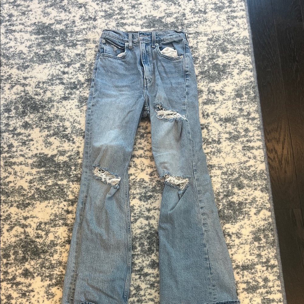 Levi's Light Blue Distressed Boot Cut Jeans